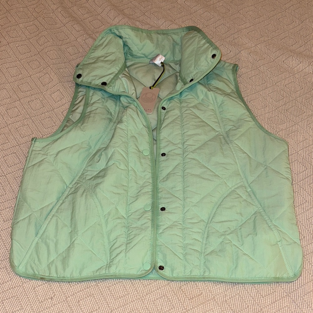 Le Verde NYC Mint Quilted Puffer Vest ✨Brand New✨